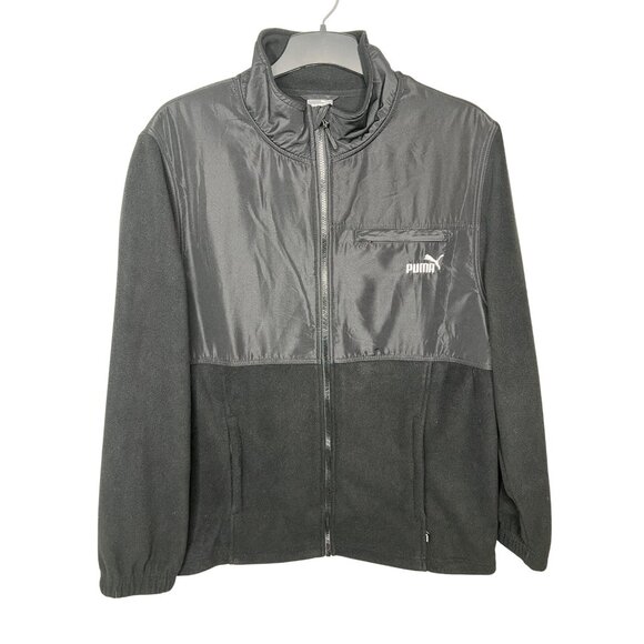 Puma Other - Puma Mens Black Fleece Track Jacket With Stand-Up Collar Size XL
